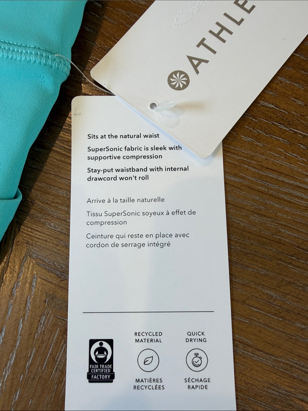 Athleta Bright Turquoise Mid-Rise Bike Shorts - Picture 3 of 8